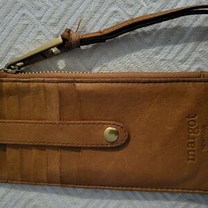 Margot New York Tan Leather Wristlet